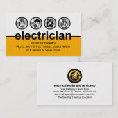 gele signalisatierand voor elektriciens visitekaartje (Voorkant / Achterkant)