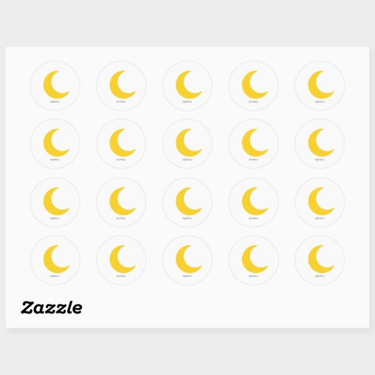 Gele Simple Moon Round Sticker (Vel)