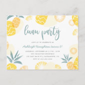 Gele sinaasappel Luau Birthday Party Uitnodiging Briefkaart (Voorkant)