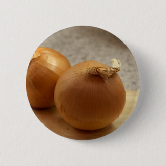 Gele sinaasappelgroenten ronde button 5,7 cm