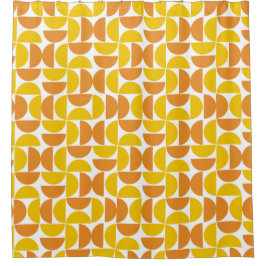 Gele Sinaasappels cirkels Bauhaus Douchegordijn