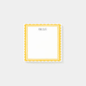 Gele Sint-jakobsschelp Aangepaste Chic Monogram Pe Post-it® Notes (Voorkant)