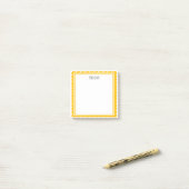 Gele Sint-jakobsschelp Aangepaste Chic Monogram Pe Post-it® Notes (Op bureau)
