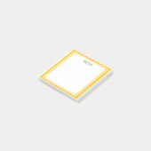 Gele Sint-jakobsschelp Aangepaste Chic Monogram Pe Post-it® Notes (Schuin)