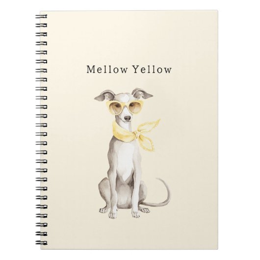 Gele Sjaal Witte Hond Mellow Notitieboek (Voorkant)