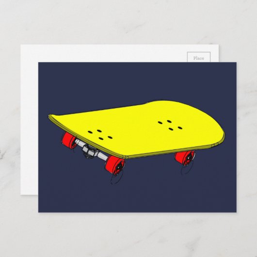 Gele skateboardtien briefkaart (Voorkant / Achterkant)
