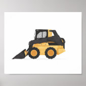 Gele Skid Steer Bouw Decoratie voor Kinderkamer (Voorkant)