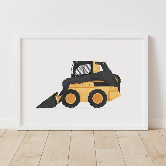 Gele Skid Steer Bouw Decoratie voor Kinderkamer