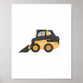 Gele Skid Steer Bouw Decoratie voor Kinderkamers (Voorkant)
