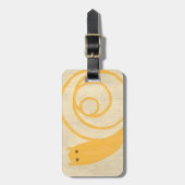 Gele slak op de achtergrond van Cream Bagagelabel (Voorkant verticaal)