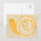 Gele slak op de achtergrond van Cream Briefkaart (Voorkant / Achterkant)
