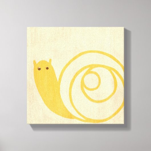 Gele slak op de achtergrond van Cream Canvas Afdruk (Voorkant)