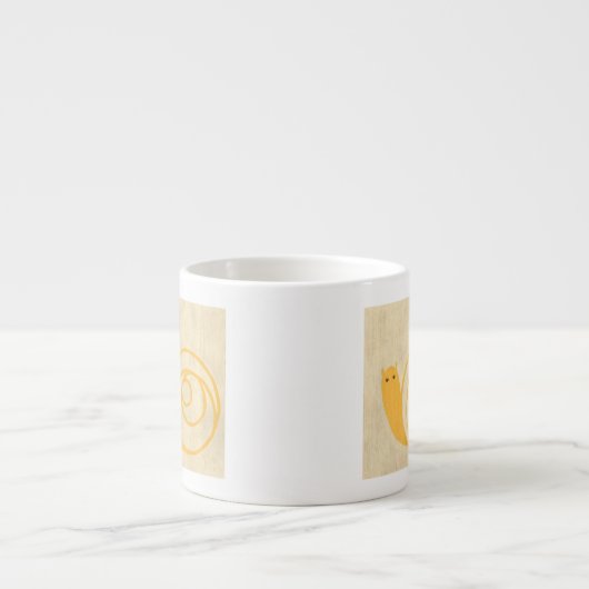 Gele slak op de achtergrond van Cream Espresso Kop (Voorkant)