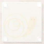 Gele slak op de achtergrond van Cream Glazen Onderzetter (Achterkant)