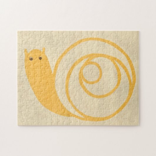 Gele slak op de achtergrond van Cream Legpuzzel (Horizontaal)