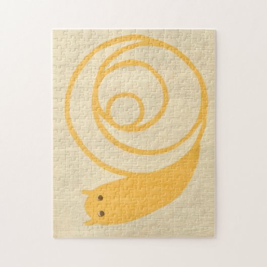 Gele slak op de achtergrond van Cream Legpuzzel (Verticaal)