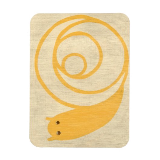 Gele slak op de achtergrond van Cream Magneet (Verticaal)