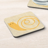 Gele slak op de achtergrond van Cream Onderzetter (Linkerzijde)