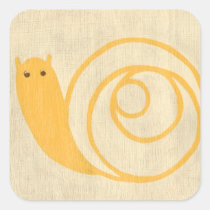 Gele slak op de achtergrond van Cream Vierkante Sticker