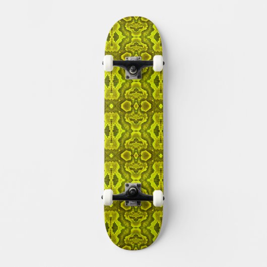Gele slangenstructuur SkateBoard (Voorkant)