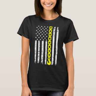 Gele Sleephaak Ketting Vlag Amerika USA Sleepwagen T-shirt