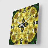 Gele Sleutelbloem Bloem Abstracte Kunst Vierkante Klok (Hoek)
