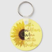 Gele Sleutelhanger van de Button met Citaat (Voorkant)