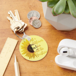 Gele Sleutelhanger van de Button met Citaat