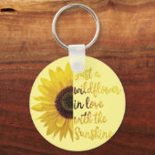 Gele Sleutelhanger van de Button met Citaat (Voorkant)