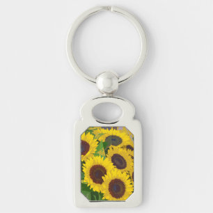 Gele sleutelhanger zonnebloemen voor de zomer