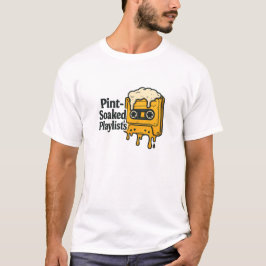 Gele Smeltende Bier Cassette Muziek Citaat T-shirt