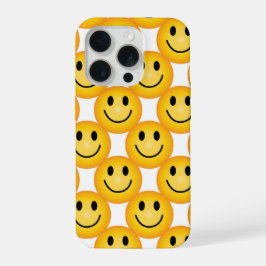 Gele Smiley Emoji Gelukkig Gezicht Hoesje iPhone 15 Pro Case