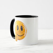 Gele Smiley Gezicht Duim Omhoog Illustratie Mok (Voorkant links)