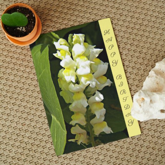 Gele Snapdragons Floral Birthday Kaart