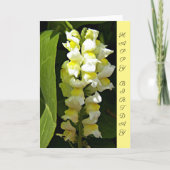 Gele Snapdragons Floral Birthday Kaart (Voorkant)