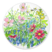 Gele Snapdraken Honey Bee Cosmos Keramische Knop (Voorkant)