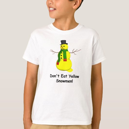 Gele Sneeuwman T-shirt (Voorkant)