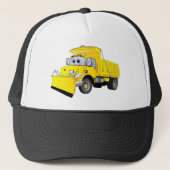 Gele sneeuwploeg Cartoon Trucker Pet (Voorkant)