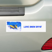 Gele sneeuwpop in blizzard bumpersticker (Op auto)