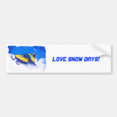 Gele sneeuwpop in blizzard bumpersticker (Voorkant)