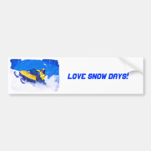 Gele sneeuwpop in blizzard bumpersticker