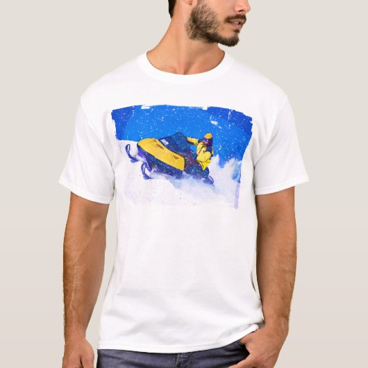 Gele sneeuwpop in blizzard t-shirt (Voorkant)