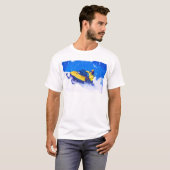Gele sneeuwpop in blizzard t-shirt (Voorkant volledig)