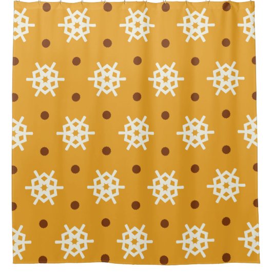 Gele sneeuwvlok Stippen Douchegordijn (Voorkant)