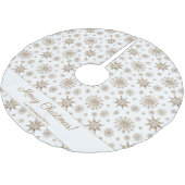 Gele sneeuwvlokken en aangepaste familienaam Kerst Kerstboom Rok (Gekanteld)