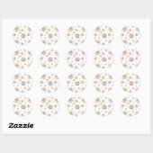 Gele Sneeuwvlokvormen Ronde Sticker (Vel)