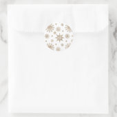 Gele Sneeuwvlokvormen Ronde Sticker (Tas)