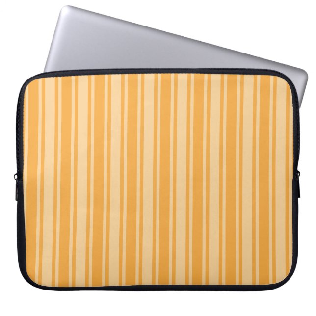 Gele snoepjes strepen laptop sleeve (Voorkant)