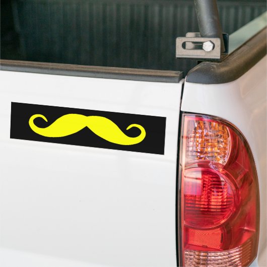 Gele snor Bumpersticker (Op Truck)