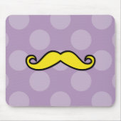 Gele snor, Curl Mustache, Stache, Polka Dots Muismat (Voorkant)